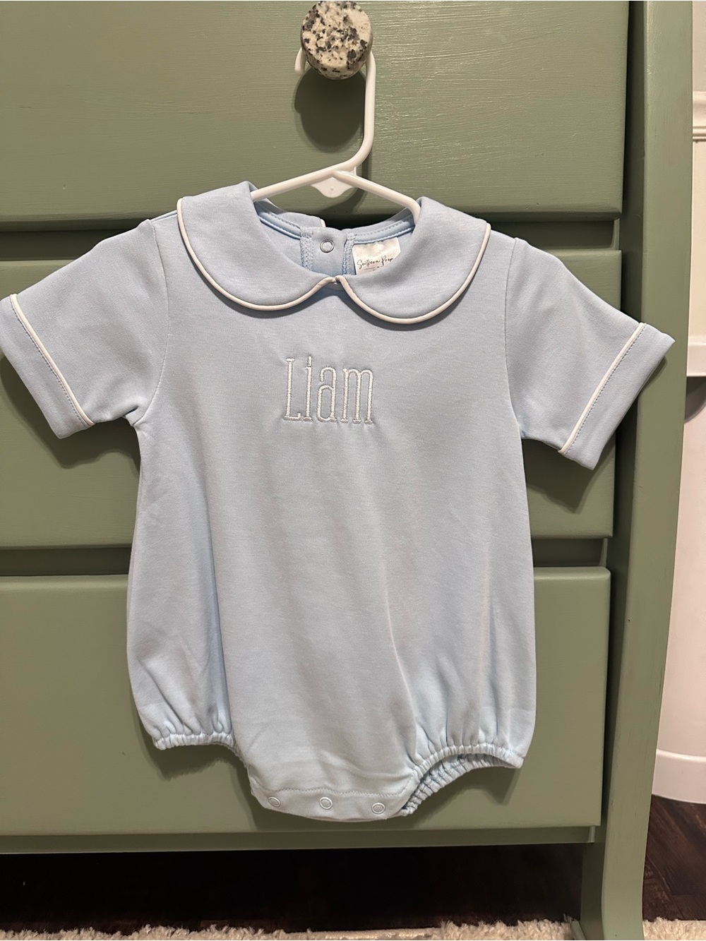 New! Southern Proper Light Blue Embroidered Peter Pan Collar One-Piece